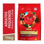 One Ração Seca Cães Adultos Minis e Pequenos Frango e Carne 15kg