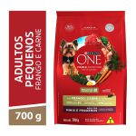 One Ração Seca Cães Adultos Minis e Pequenos Frango e Carne 700g