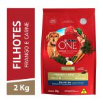 One Ração Seca Cães Filhotes Frango e Carne 2kg