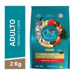 One Ração Seca Gatos Adultos Frango e Carne 2kg