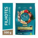 One Ração Seca Gatos Filhotes Frango e Carne 500g