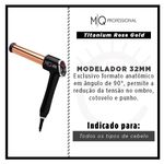 Modelador de Cachos MQ Hair Titanium Rose Gold em L 32mm - Bivolt