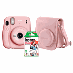 Kit Câmera Instax Mini 11 Com Pack 10 Fotos E Bolsa - Rosa