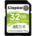 Cartão de memória SDHC Kingston 32GB Canvas Select Plus UHS-I