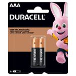 Pilha Alcalina AAA Lr3 DURACELL (Cartela c/2 pilhas)