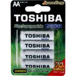 Pilha Recarregável AA 1,2V 2600mAh TOSHIBA (Cartela com 4 unid.)