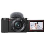 Câmera Sony ZV-E10 com lente de 16-50 mm (preta)