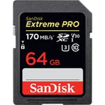 Cartão de memória SanDisk 64GB Extreme PRO UHS-I SDXC