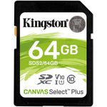 Cartão de memória SDXC Kingston 64GB Canvas Select Plus UHS-I