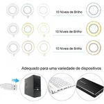 Ring Light com Suporte para Celular, Luz e Braços Flexíveis - Branco