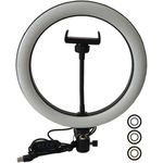 Luz Contínua Ring Light 26 Cm Branca Quente Fria com Tripé