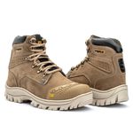 Bota Masculina Segurança Couro Legítimo 2190 com Biqueira De PVC - Creme 
