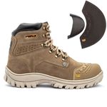 Bota Masculina Segurança Couro Legítimo 2190 com Biqueira De PVC - Creme 