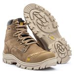 Bota Masculina Segurança Couro Legítimo 2190 com Biqueira De PVC - Creme 