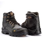 Bota Masculina Segurança Couro Legítimo 2190 com Biqueira De PVC - Preto