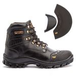 Bota Masculina Segurança Couro Legítimo 2190 com Biqueira De PVC - Preto