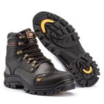 Bota Masculina Segurança Couro Legítimo 2190 com Biqueira De PVC - Preto