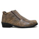 Bota Masculina Calce Fácil Couro Legítimo Premium - Caqui