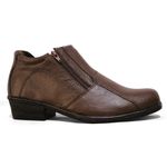 Bota Masculina Calce Fácil Couro Legítimo Premium - Marrom