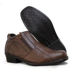 Bota Masculina Calce Fácil Couro Legítimo Premium - Marrom