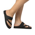 Slide Papete Feminina Confortável Tira Dupla - Preto