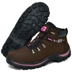 Botina Adventure Masculino Lona Solado Costurado - Marrom Rosa