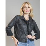 Jaqueta Preta Couro Fake