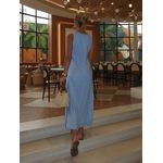 Vestido longo com fendas em linho