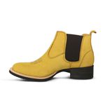 Botina Feminina Conforto Couro Nobuck Banana - Silverado Botas