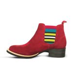 Botina Feminina Conforto Couro Nobuck Vermelho - Silverado Botas