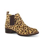 Botina Feminina Conforto Couro Estampado Onça - Silverado Botas