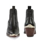 Botina Feminina Couro Floater Preto Com Ponteira - Silverado Botas