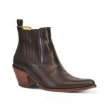 Botina Feminina Couro Mustang Café - Silverado Botas