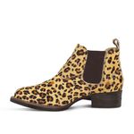 Botina Feminina Conforto Couro Estampado Onça - Silverado Botas