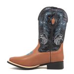 Bota Texana Masculina Couro Floater Conhaque e Crush Preto - Silverado Botas