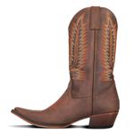 Bota Texana Masculina Couro Fóssil Café - Silverado Botas