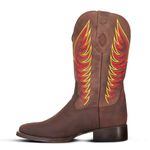 Bota Texana Masculina Couro Crazy Horse Café e Fossil Café - Silverado Botas