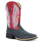 Bota Texana Masculina Couro Fóssil Petróleo e Fóssil Vermelho - Silverado Botas