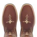 Bota Texana Masculina Couro Fóssil Tabaco e Croassant - Silverado Botas