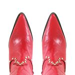 Bota Texana Feminina Couro Crush Vermelho Com Strass - Silverado Botas