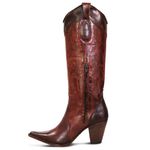 Bota Texana Feminina Couro Dallas Café e Pinhão - Silverado Botas