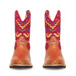 Bota Texana Feminina Couro Floater Conhaque e Nobuck Vermelho - Silverado Botas