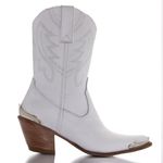 Bota Texana Feminina Couro Floater Branco Com Biqueira De Metal Prata - Silverado Botas