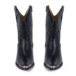 Bota Texana Feminina Couro Dallas Preto Com Biqueira - Silverado Botas