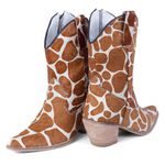 Bota Texana Feminina Couro Girafa - Silverado Botas