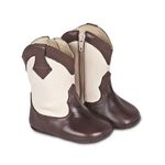 Bota Texana Baby Couro Mestiço Café e Natural - Silverado Botas