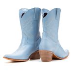 Bota Texana Feminina Couro Plume Azul - Silverado Botas