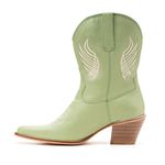 Bota Texana Feminina Couro Plume Oliva - Silverado Botas