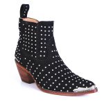 Botina Feminina Couro Nobuck Preto Hotfix e Biqueira - Silverado Botas