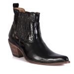 Botina Feminina Couro Verniz Preto - Silverado Botas